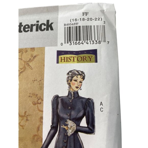 Butterick B4954 Historical Victorian Costume Size 16-18-20-22 Sewing Pattern NEW - Picture 2 of 6